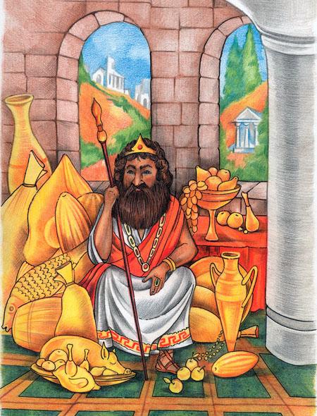 Читать сказку Миф о царе Мидасе - Мифы Древней Греции, онлайн бесплатно с  иллюстрациями.