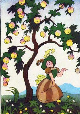 ленивая дочь у яблони