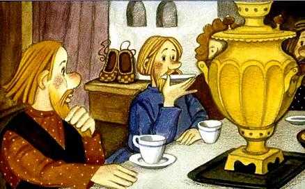 иван и брат пьют чай самовар