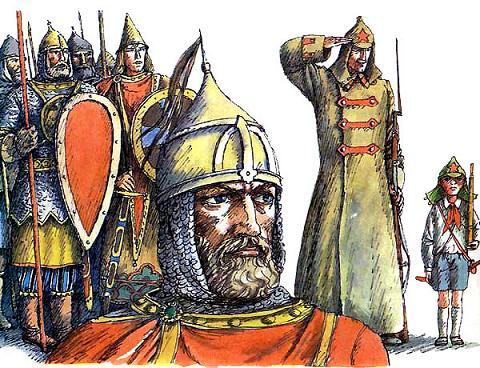 Древние воины надевали железный шлем, да ещё с пластинкой над переносицей