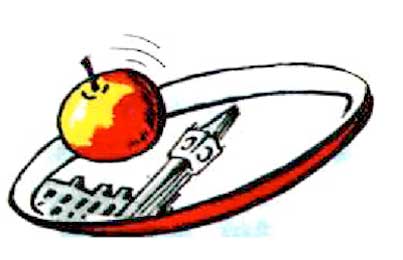 яблоко на тарелочке