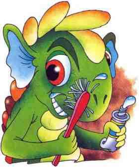 Дракоша чистит зубы