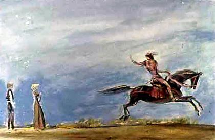 Джоан и хромой гусопас принц уезжает на своем коне