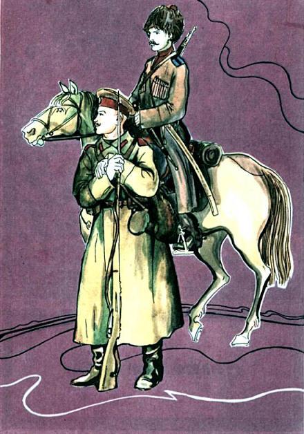 Русский пехотинец и кавалерист начала XX века.