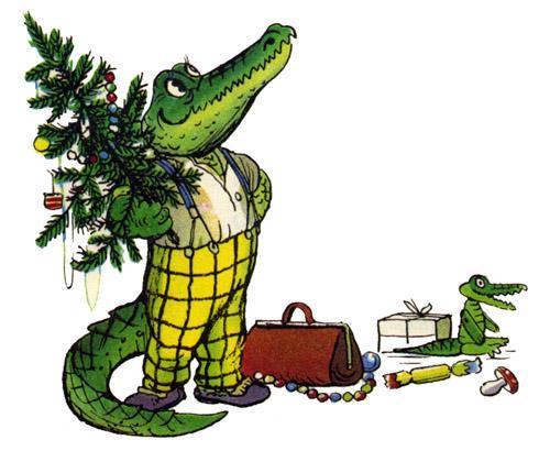 Крокодил с елкой
