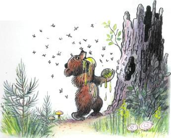 медведь медвежонок мед дупло пчелы