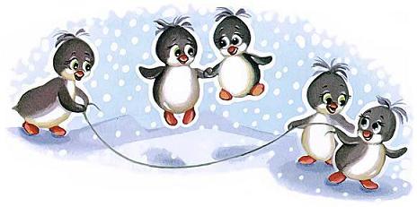 пингвины в антарктиде прыгают на скакалке