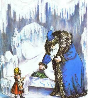 Мороз Иванович и рукодельница в ледяной избе