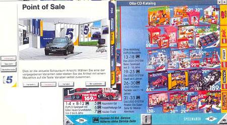 Последняя модель «БМВ» пятой серии и каталог «Отто». Компакт-диски приходят на смену традиционной рекламе, предоставляя покупателям полную и наглядную информацию о товарах.