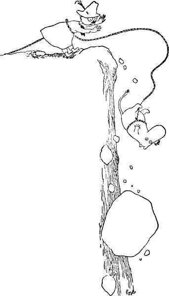 Муми-тролль и Снусмумрик в горах - падение со скалы вниз