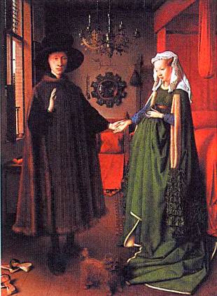 Ян ван Эйк «Портрет супругов Арнольфини». Эту картину нидерландского живописца можно увидеть в лондонской Национальной галерее.