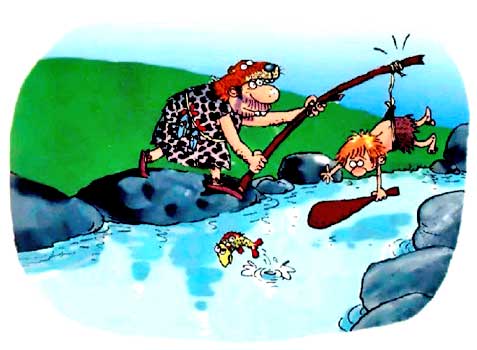 Неандертальцы ловят рыбу