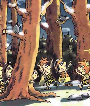 Неандертальскеи дети в лесу