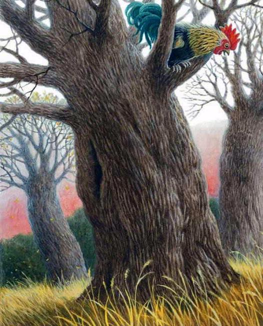 Петух на дереве