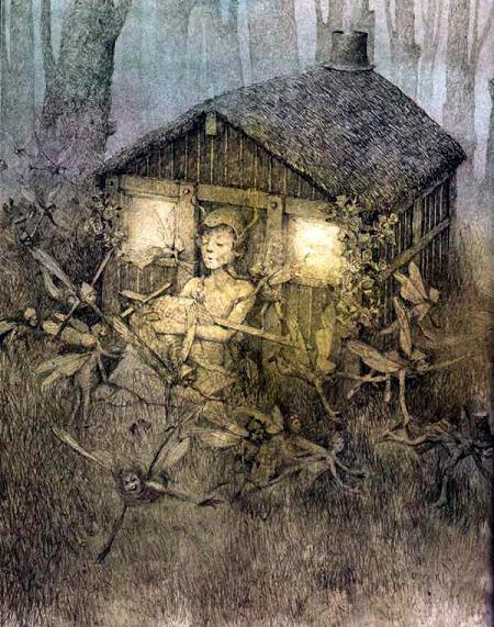 Питер Пэн и домик в лесу во тьме