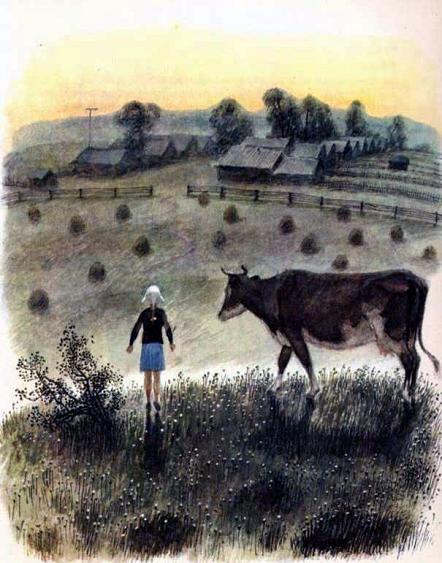 девочка и корова