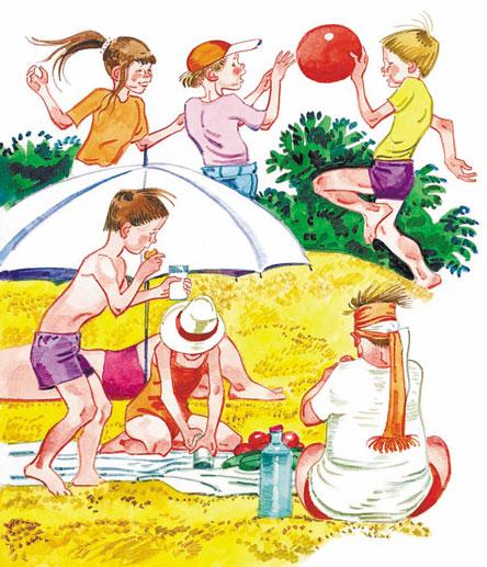 дети играют на пляжу на песке