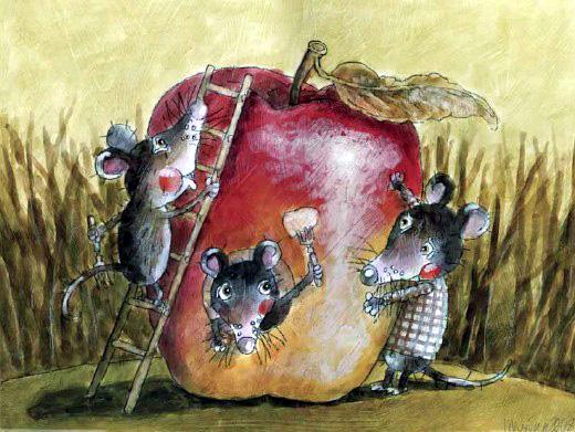 мышка мышь мыши и яблоко