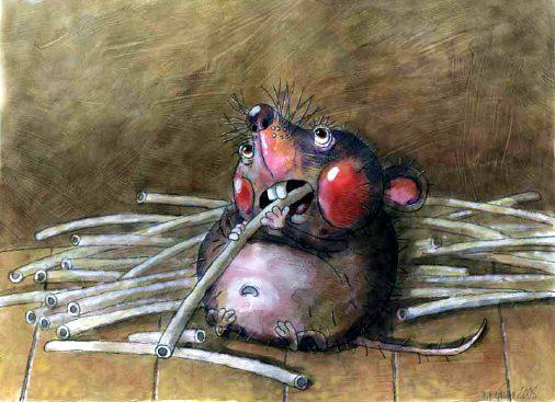 мышка мышь ест макароны