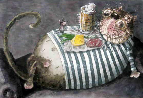 мышка мышь и кот пьют пиво