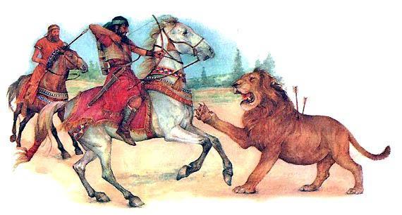 Одной из характерных примет ассирийской жизни была царская охота, когда царь со своей свитой отправлялся на поиски горных львов.