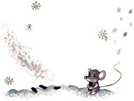 мышка на снегу