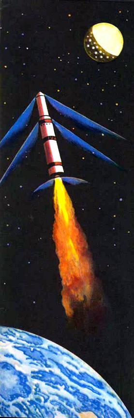ракета летит от земли к Луне
