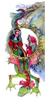 королева попросила свою служанку - злую колдунью, чтобы та уничтожила красоту принцессы.