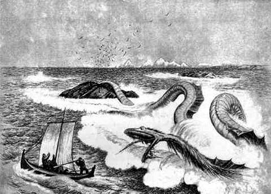 морской змей атакует корабль