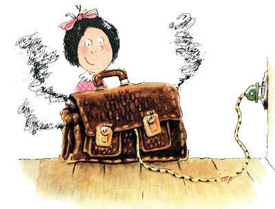 девочка и дымящийся портфель
